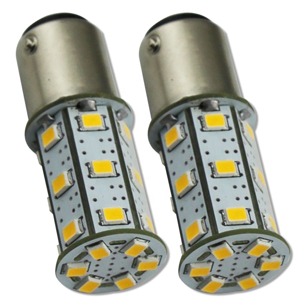 Светодиодные кристаллы 24SMD 2835, 6-24 В, P21W, Задний сигнал поворота, задний фонарь заднего хода, 1156 BA15S, белый