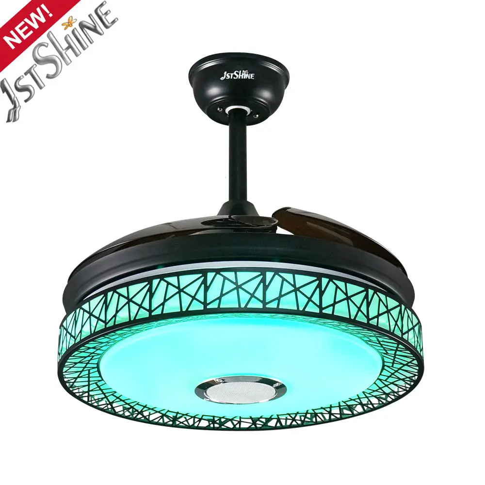 1stshine commercial modern design color led light ceiling fan 42 inch modern ceiling fan with lamp hidden blades