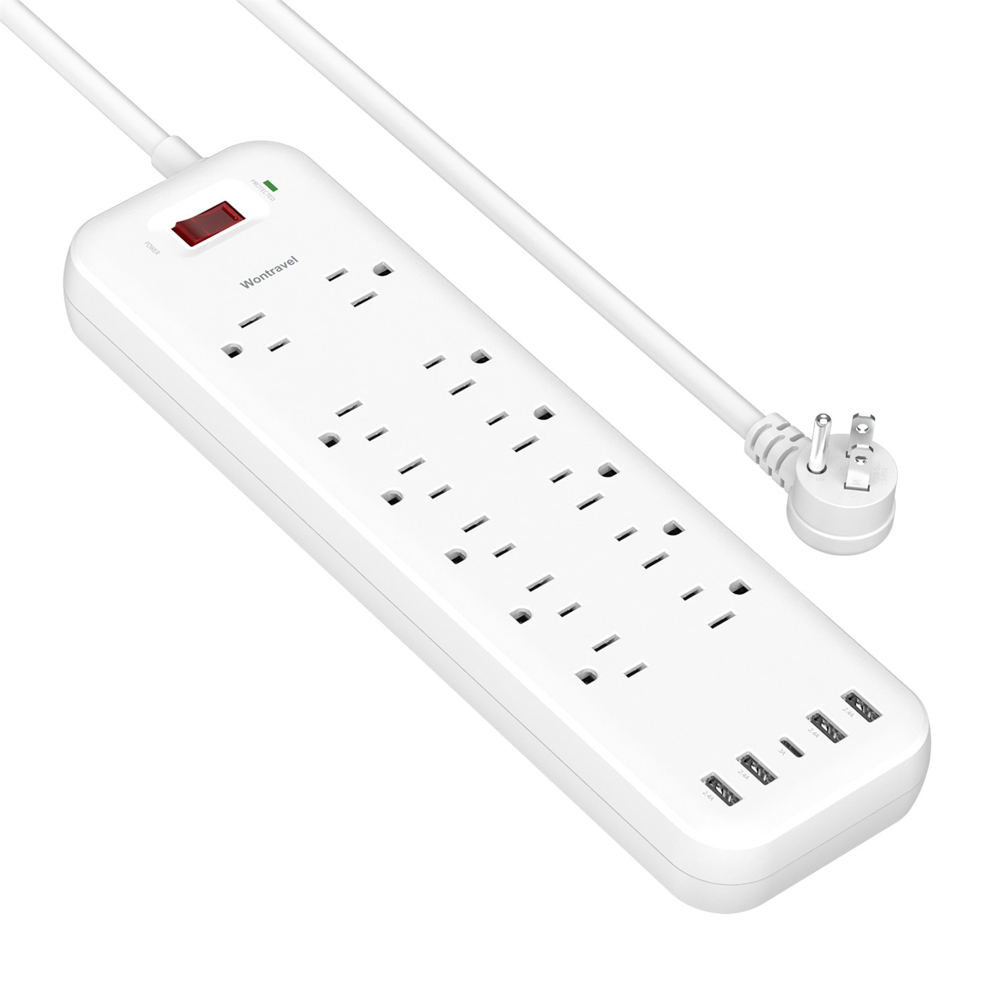 Новая трендовая универсальная удлинительная настенная розетка USB C с защитой от перенапряжения