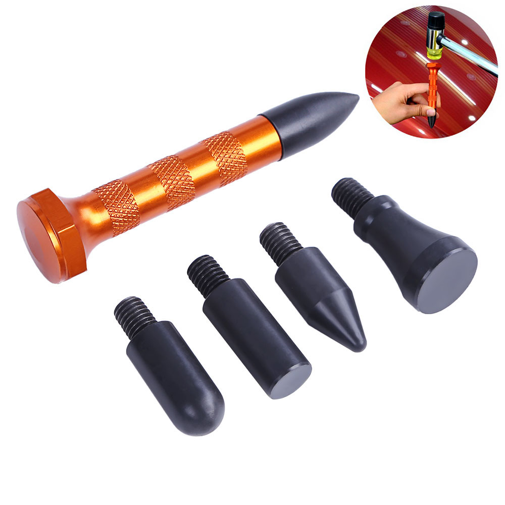 Hot Flattening Pen with 5pcs Heads Tap Down Pen Car Body Dent Removing Dents Tool Car Paintless Dent Repair Tools