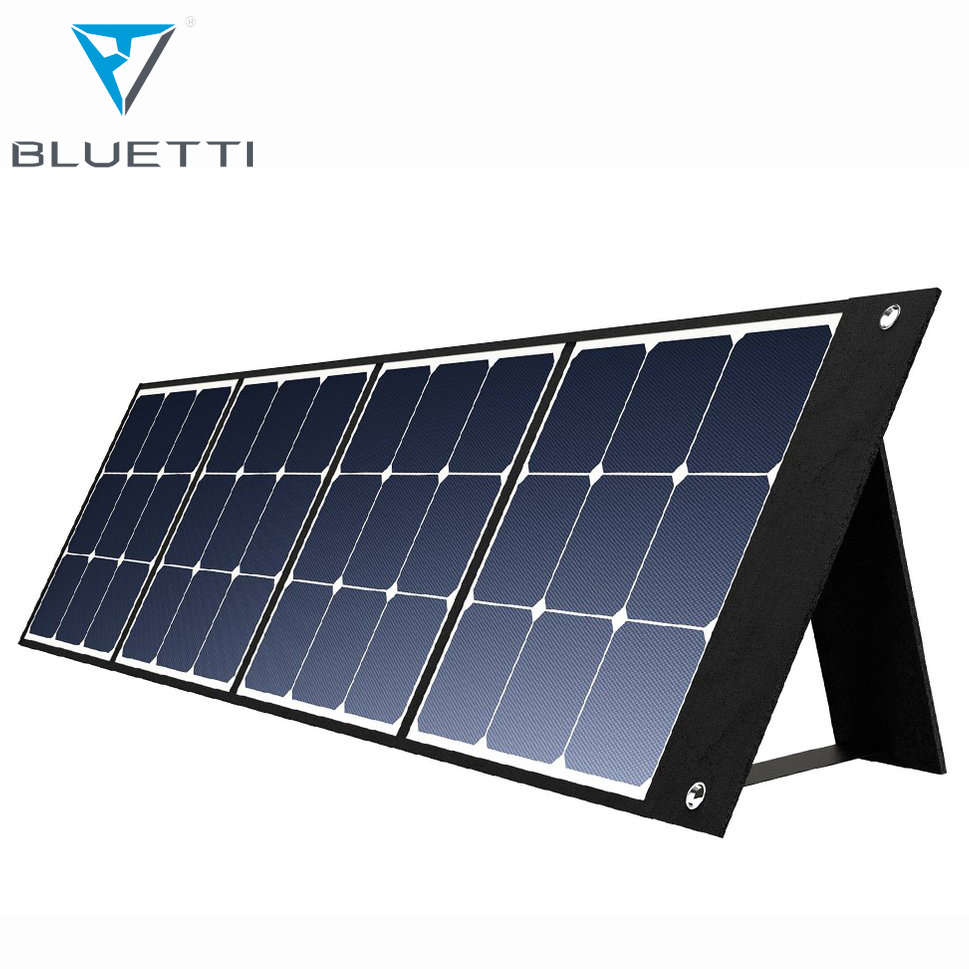 Bluetti 120 Вт 200 Вт портативная уличная солнечная панель для кемпинга монокристаллическая черная силиконовая складная солнечная панель