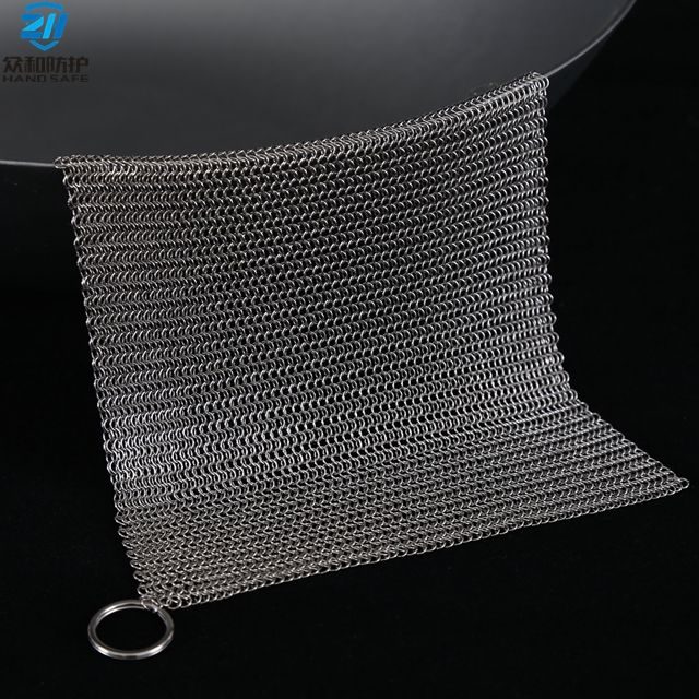 Чугунный очиститель/скребок из нержавеющей стали chainmail