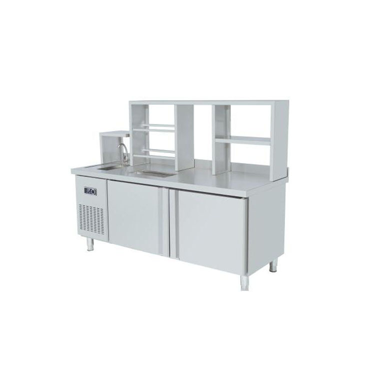 Hot Sale Custom Commercial Kitchen Furniture Bar Style Design Electrolysis Polished Stainless Steel Kitchen Cabinets