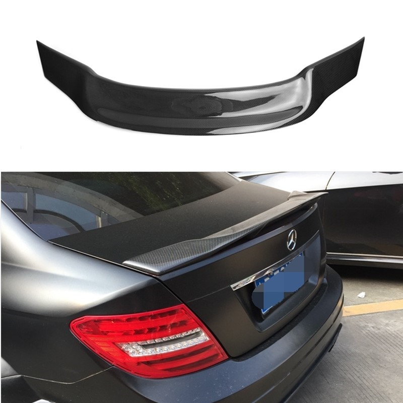 Задний спойлер W204 Coupe из натурального углеродного волокна для багажника, высокая утиная Хвостовая крыла Для Седана W204 класса C 2007-2014, Комплектация OEM