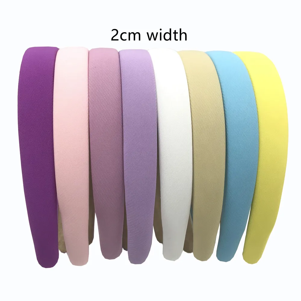 8 Colors 2cm Soft Sponge Padded Hairband Wholesale Plastic DIY Headband Non Slip Women Headwear Hair Hoop