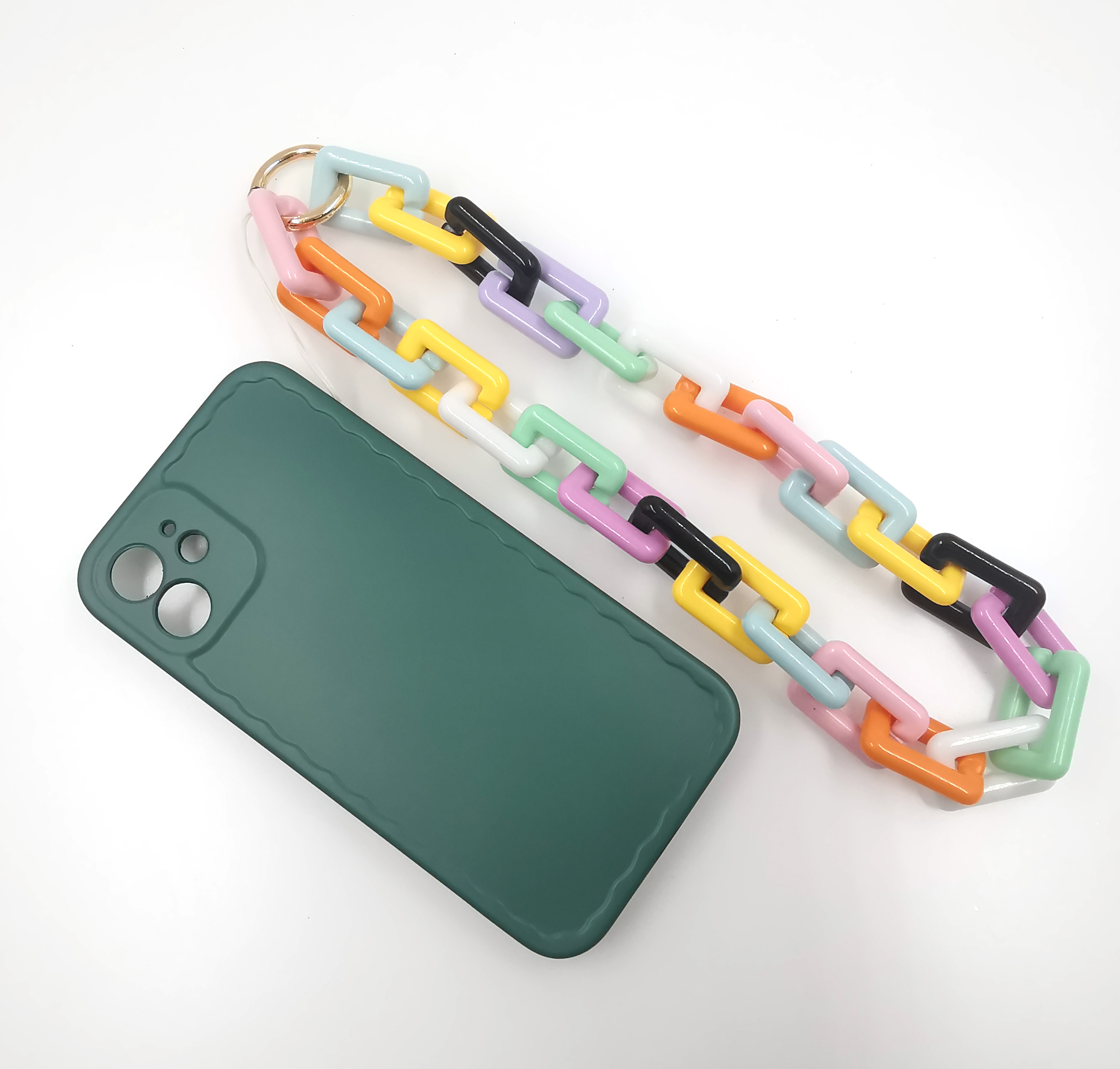 winter multifunctional colourful rainbow Chain Wrist Phone strap
