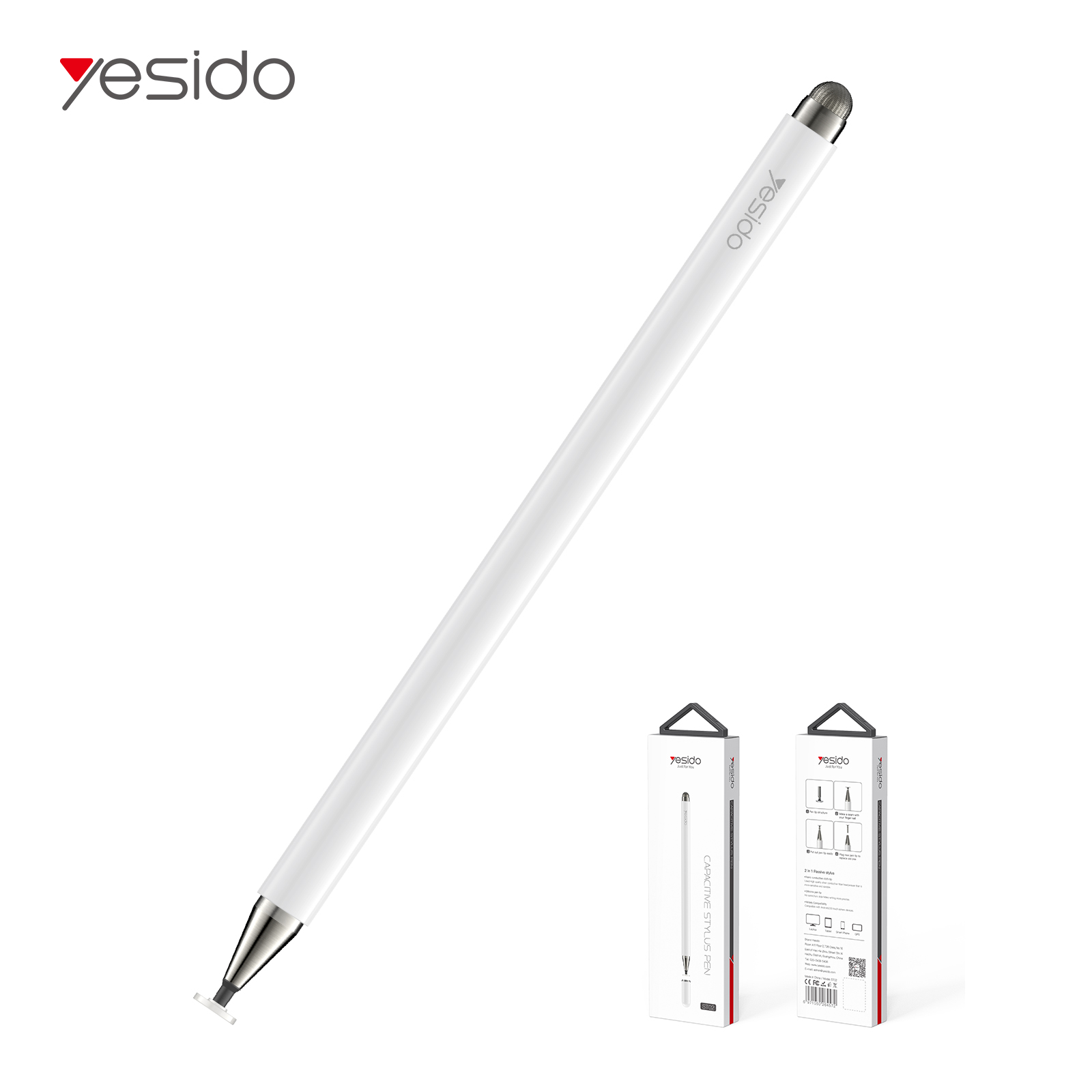2 in 1 capacitive active universal tablet smart pressure touch stylus pencil pen for ipad apple iphone android samsung laptop