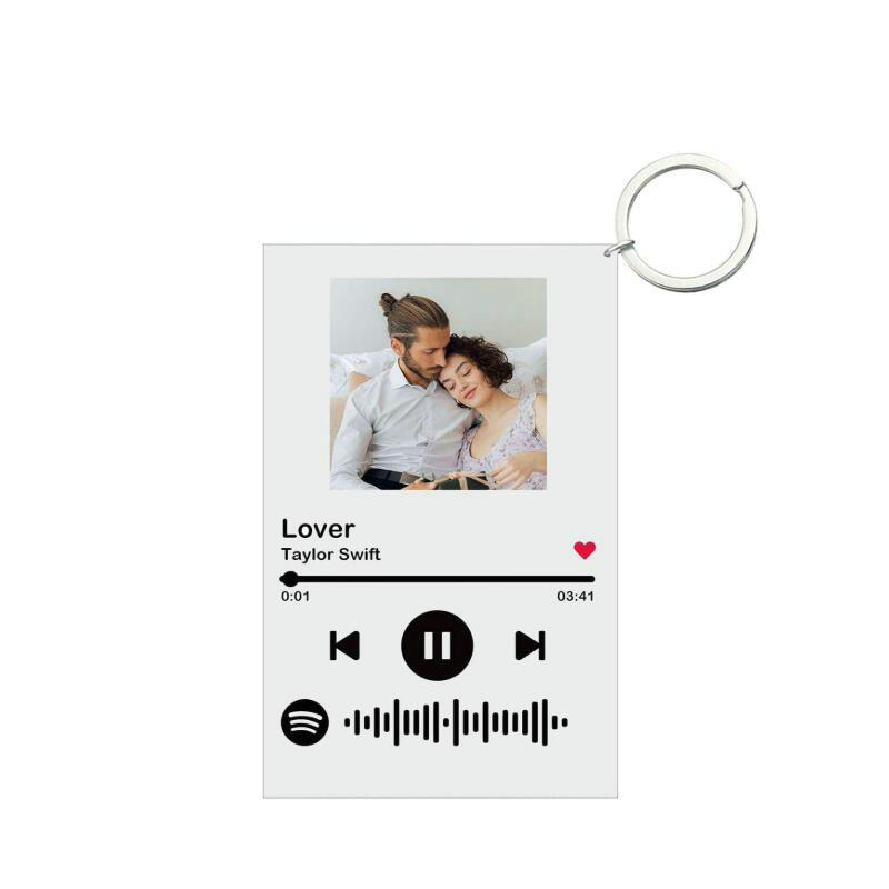 Персонализированный прозрачный акриловый брелок с кодом песни Spotify