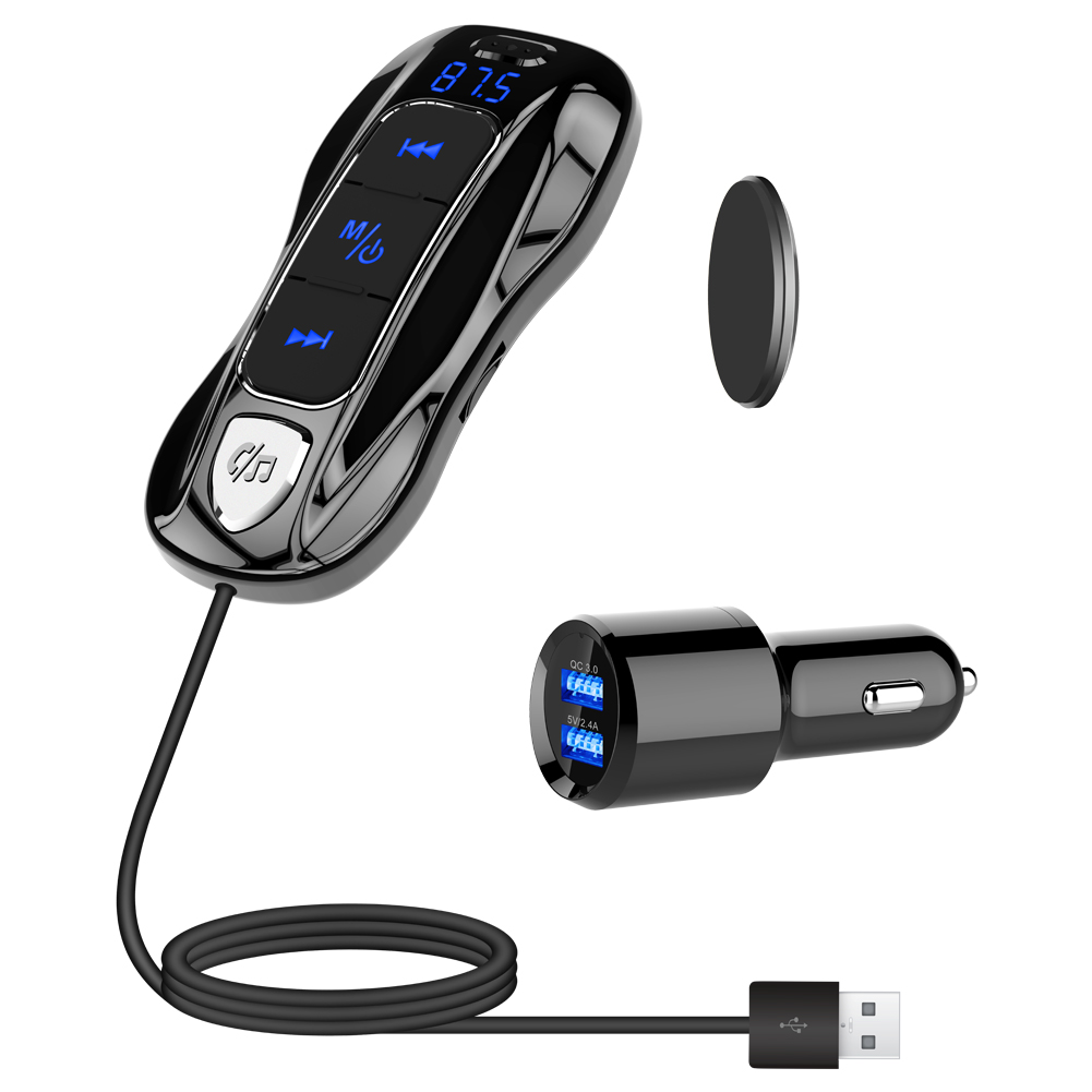 QC3.0 Быстрая зарядка двойной USB порт fm-передатчик Автомобильный MP3-плеер Bluetooth 5,0 приемник музыкальный плеер