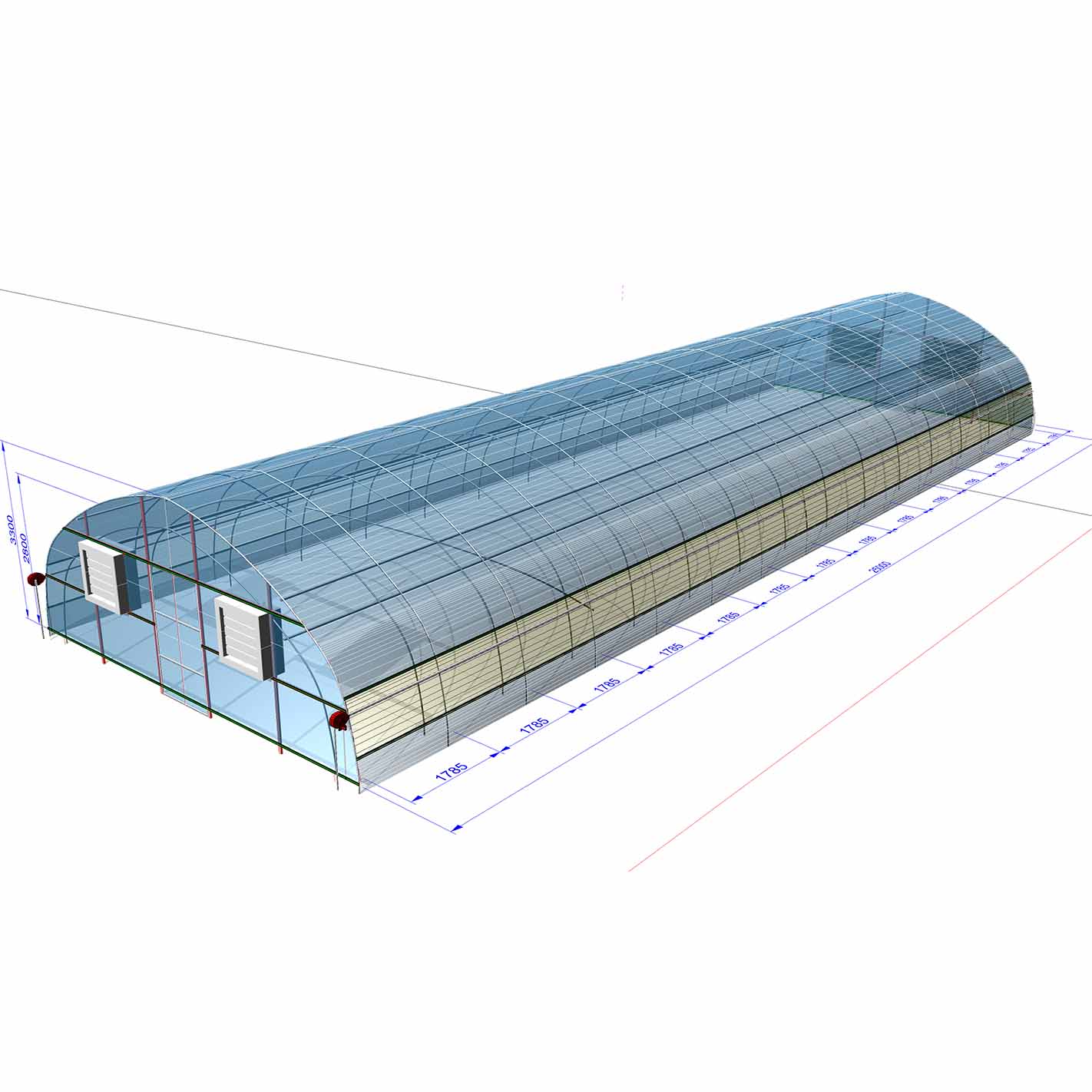 Высокая эффективная для выращивания овощей green house парниковых расти палатку