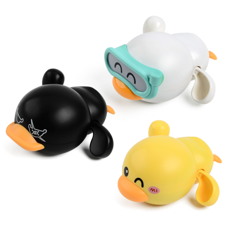 Hot Sale Swimming Floating Duck Swimming Toys Yellow White Black Shower Game Baby Bath Toys For Child