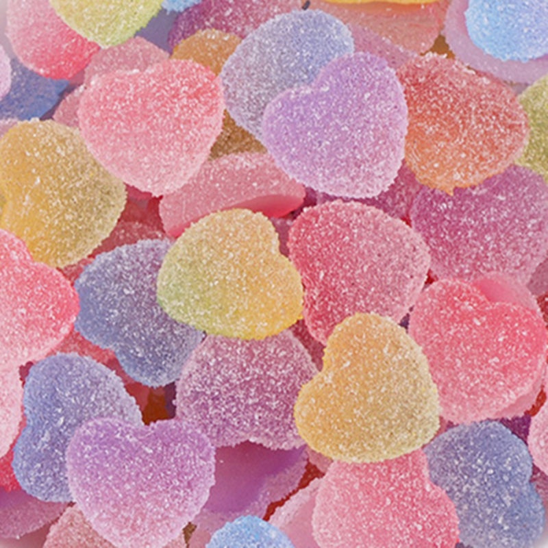 Лидер продаж сердце форма мягкие моделирование Gummy конфеты кабошоны Flatback смолы зажим для волос чехол телефона украшения