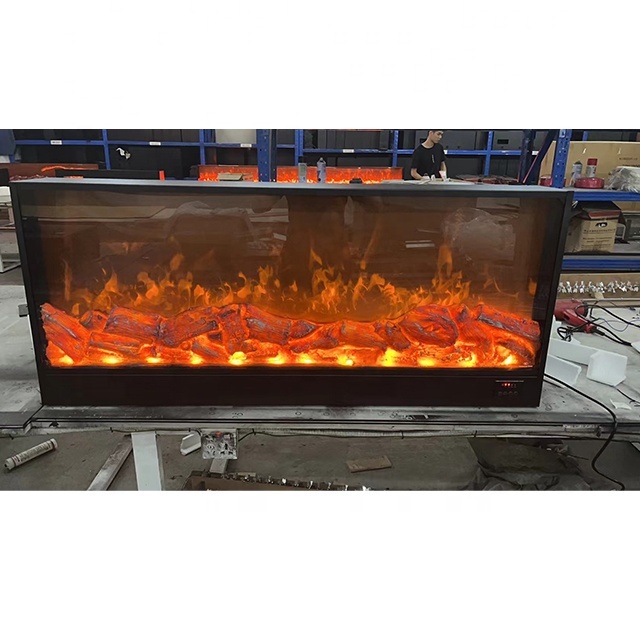 Modern Large Electric Fireplace LCD Flame Design with Steel TV Stand Insert for Indoor Use Only