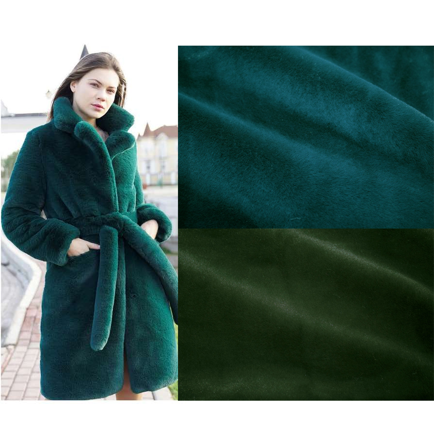 Elegant Wholesale Colorful Fashion Solid Soft Thick Knitted Polyester Fleece Rabbit Plush Faux Fur Fabric for Clothing