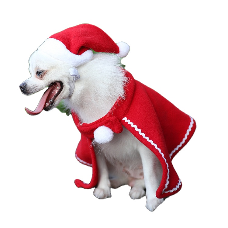 New Christmas decorations pet clothes dog cape Teddy dog dress cape hat suit gift