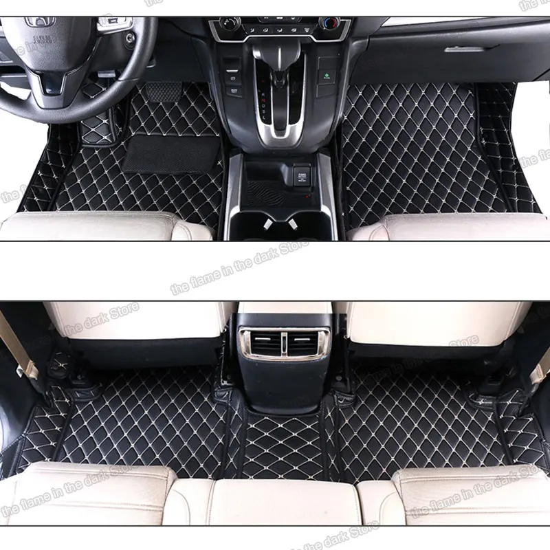 leather car styling floor mats for honda crv 2017 2018 2019 2020 2021 5th non-slip interior accessories carpet cr-v