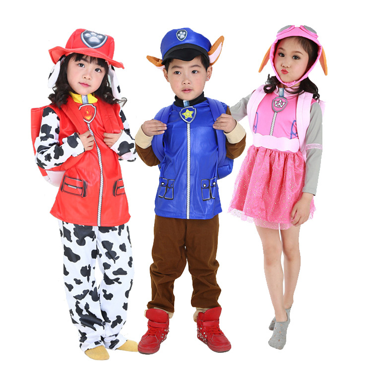 Halloween Cosplay Birthday Party Theme Cartoon Dress Chase Skye Marshall Kids Fancy Dress Children Costumes