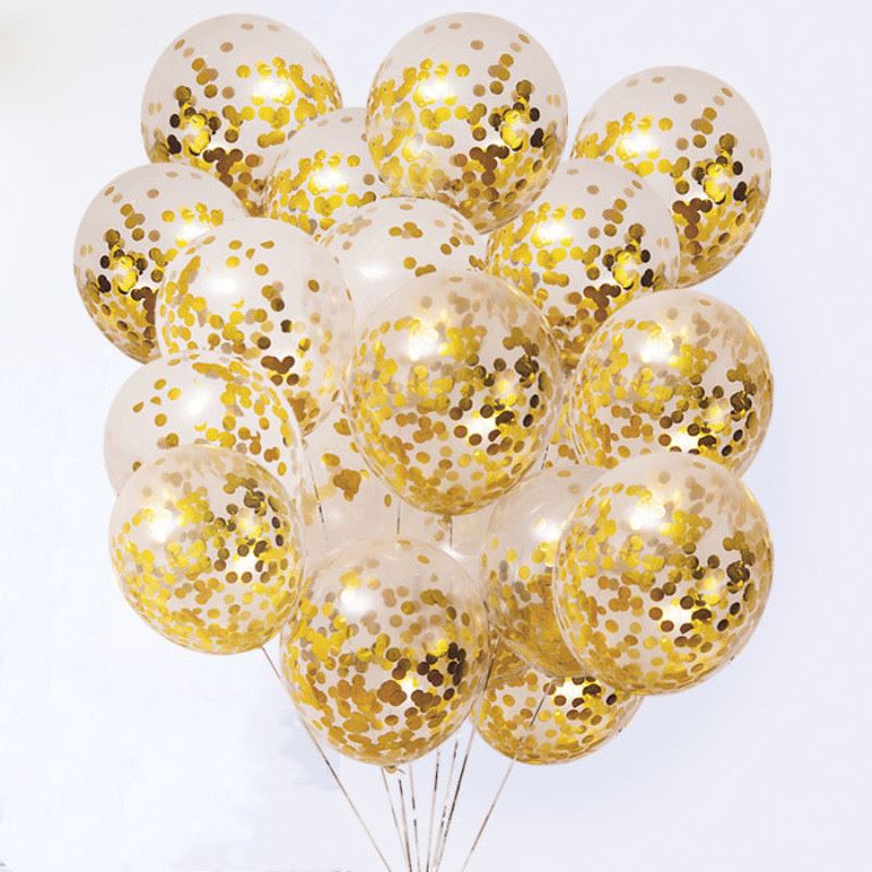 New 12 Inch Paper Sequins Balloon Things Gold Foam Confetti Balloons Wedding Decoration Birthday Party Decoration XBR026
