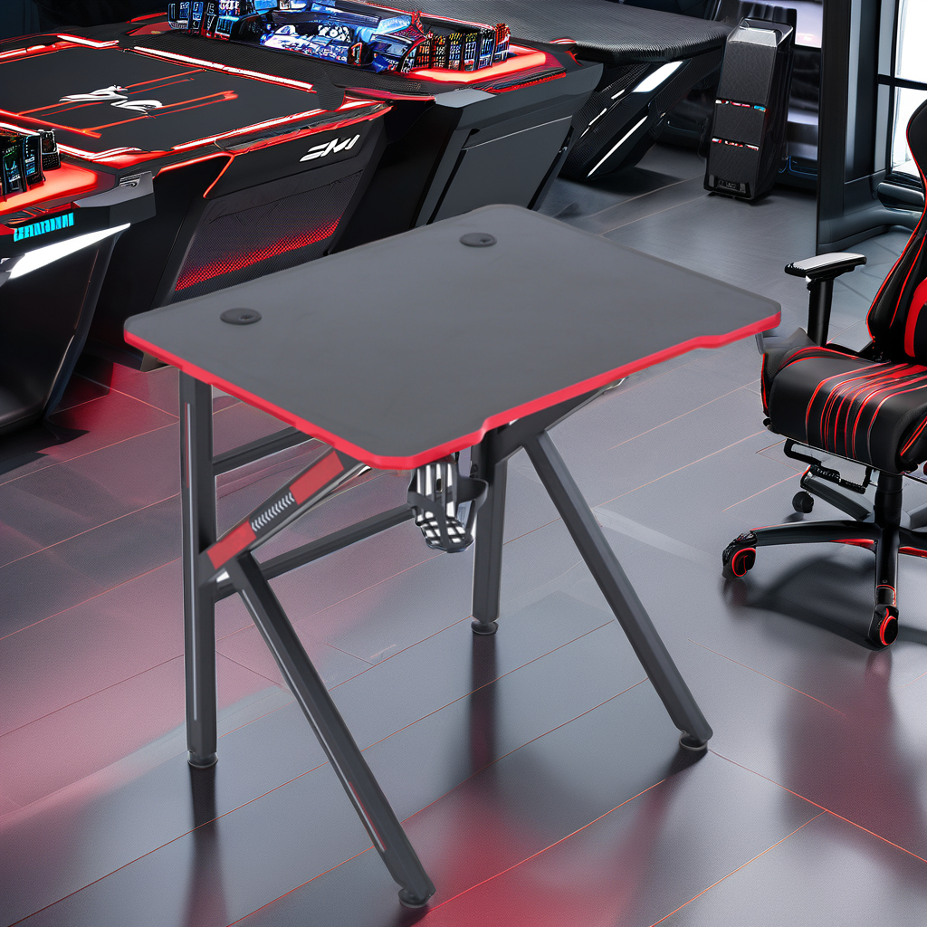 Wood Metal Adjustable Lights Led Rgb Computer Table Gaming Desk E-Sport Racing Style PC Desktop