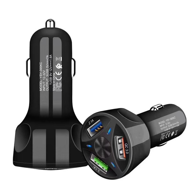 3 порта USB LED свет QC3.0 мобильный телефон быстрое зарядное устройство для мобильного телефона автомобильное зарядное устройство адаптер Быстрая зарядка при напряжении 9 В 1.8A Мульти USB порт Автомобильный держатель для телефона на зарядные устройства