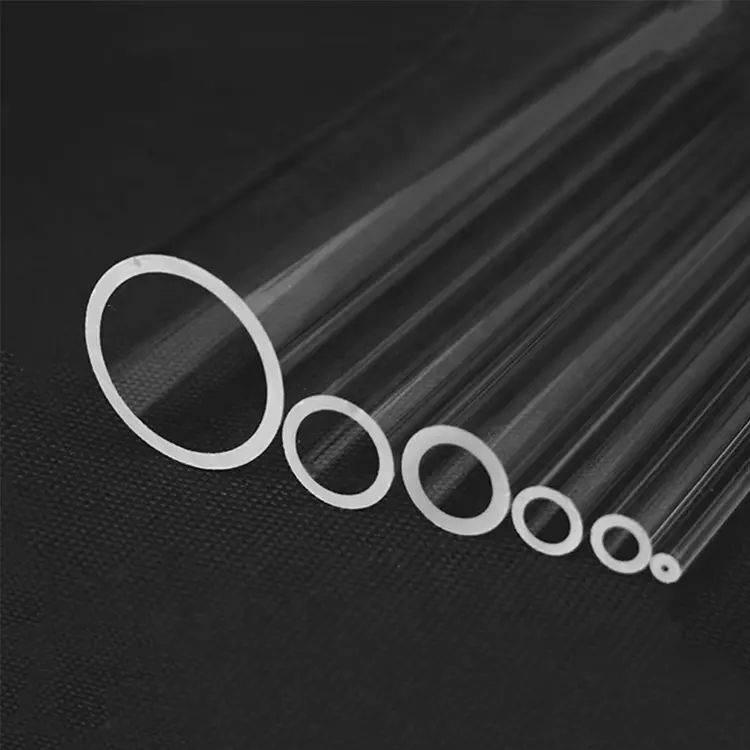 Clear Round Fused Silica Glass Tube Large Diameter Clear Quartz Glass Tube Borosilicate Clear Glass Bubble Pipe