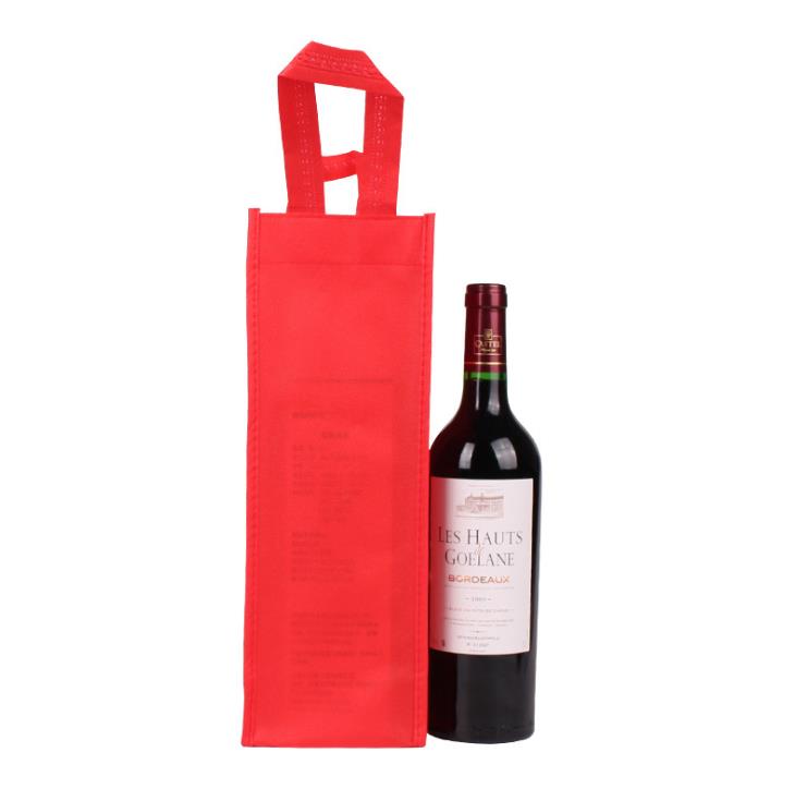 cheap price give away custom single bottle non-woven wine bag