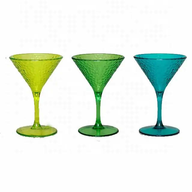 Цветная ваза для мартини с рифлеными пластиковыми чашками