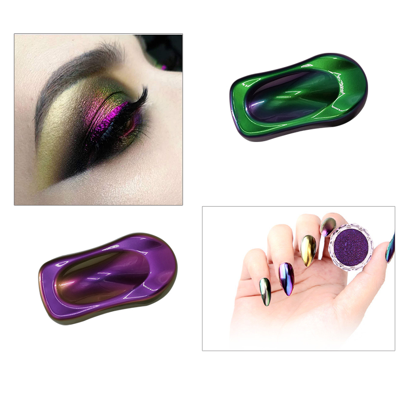 Duochrome рассыпчатая пудра-хамелеон, Высококачественная косметика, супертонкий яркий оптический пигмент-Хамелеон для теней для век, дизайн ногтей