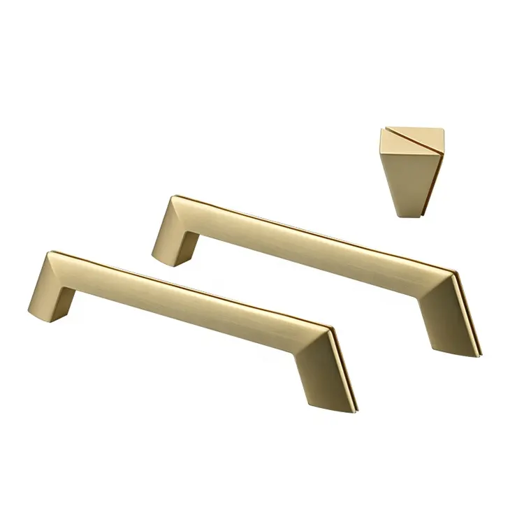YONFIA 3669RTS new luxury brushed brass furniture drawer handle pull kitchen cabinet drawer handle cupboard closet pull for door