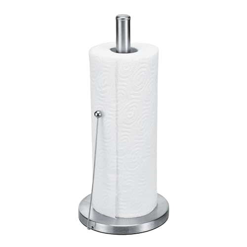 Stainless Steel Paper Towel Rack Luxury Towel Holder Dispenser One Hand Tear Countertop Standing Paper Towels