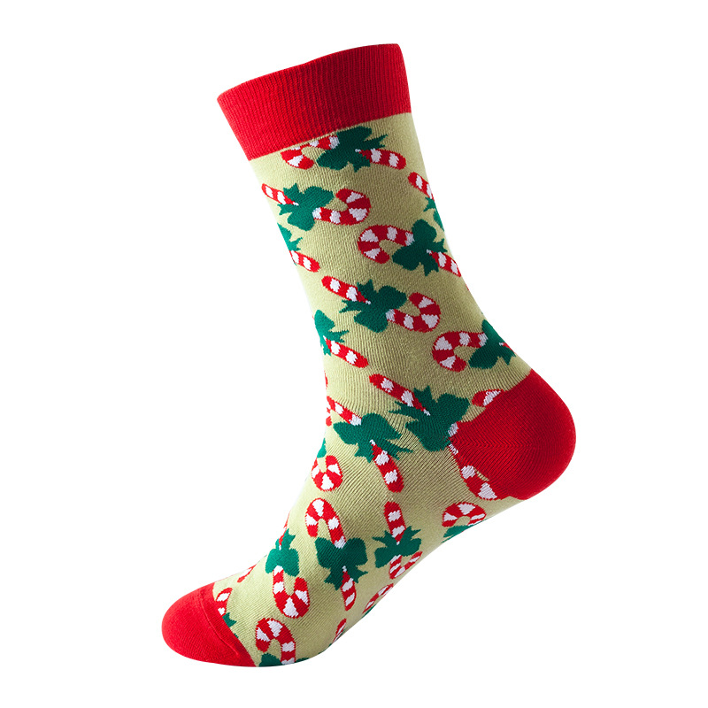 2021 Sublimation Custom Print Over The Knee High Socks Striped Christmas Stocking