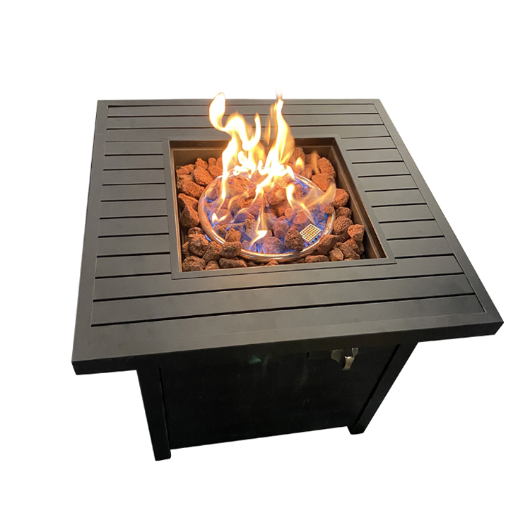 OEM Backyard Outdoor Garden Fireplace Kamin Gas Firepit Burner Dining Table Metal Fire Pit Table