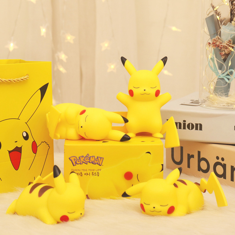 2022 Hot Sale Pokemon Figure Toy Luminous Pikachu Lamp Car Ornaments Bedroom Sleeping For Kids Birthday Gift