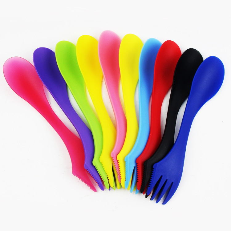 Wholesale bulk custom certification reusable plastic spork with customized logo