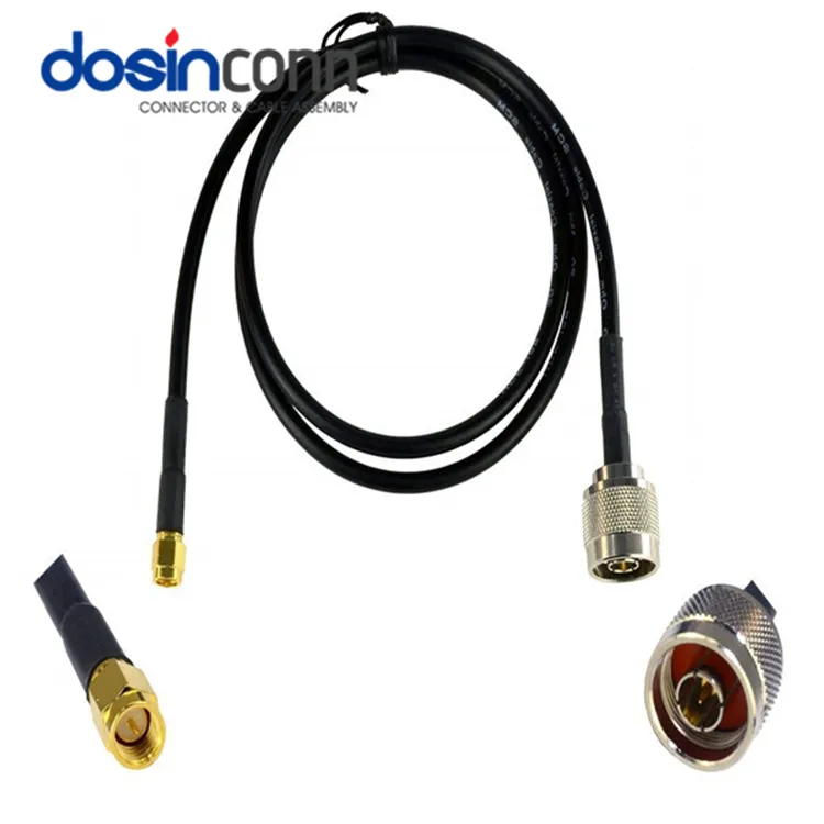 Rf Cable Assembly Male Straight Right Angle LMR195 Assembly 1m For 3g 4g Lte Rf Radio Type N To SMA RF Coaxial Extension Cable RG400