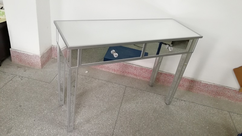 Multifunctional Mirrored Desk/Console/Dressing/Nail Table  Silver / Rose/Gold Mirrored Soild Wood Legs