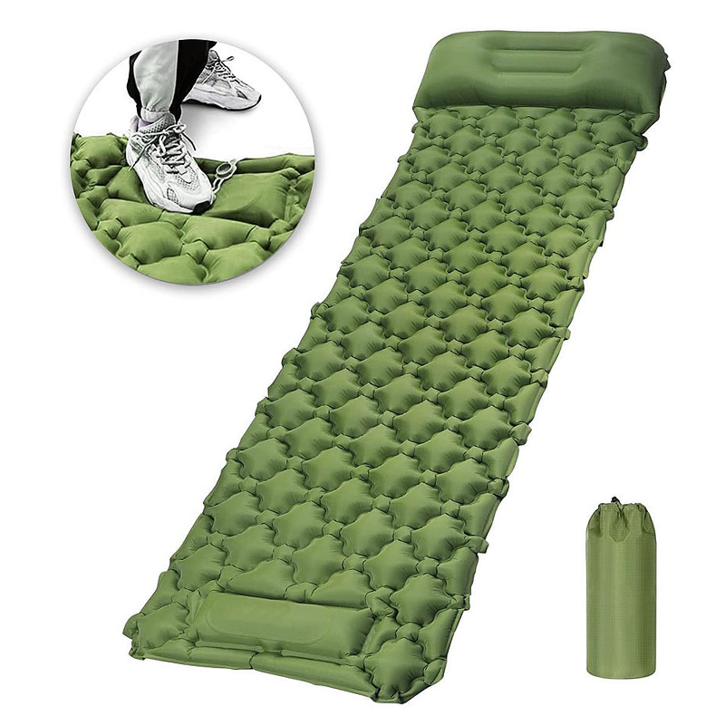 Compact Lightweight sleeping pad self-inflating with Pillow Durable lightweight sleeping pad with Built in Pump
