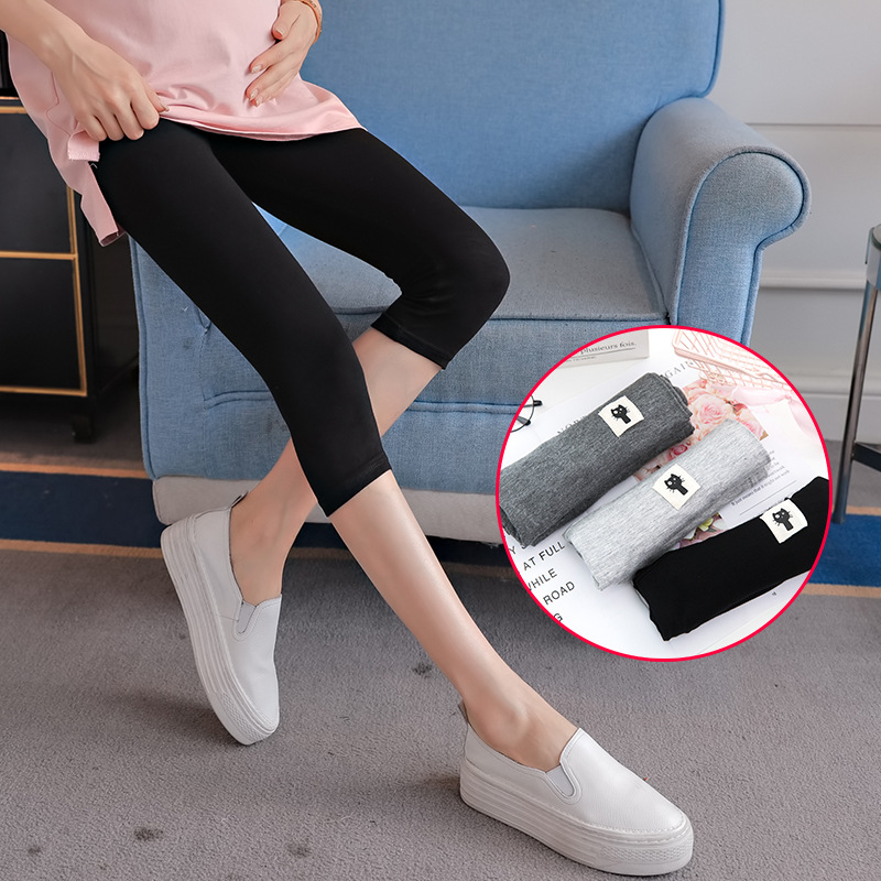 Spot maternity clothes maternity pants Capri pants kitten leggings pregnant women's pants maternity pants adjustable summer thin