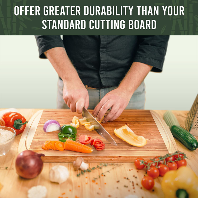 Wood Butcher Block and Wooden Carving Board for Meat and Chopping Vegetables, Bamboo chopping board with juice groove