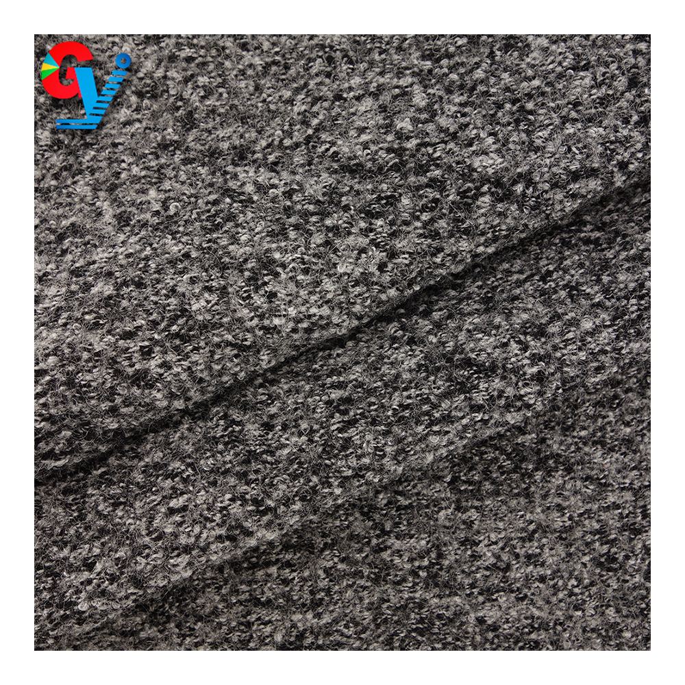 White black Multi-color Wool Mix Knit Fabric