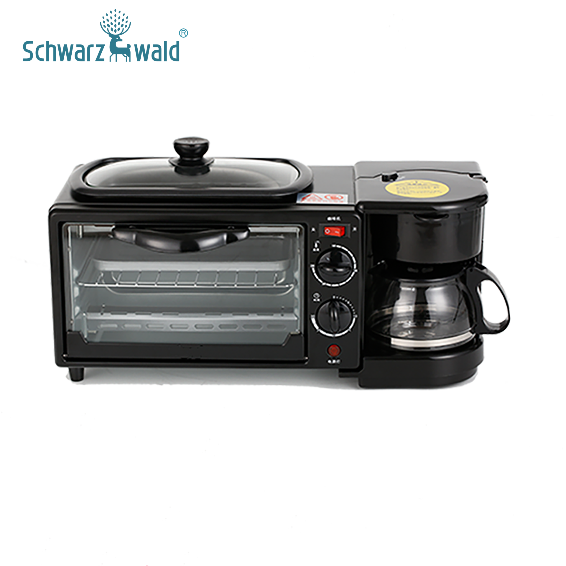 Shwarzwald CB Toaster Coffee Maker Oven Frying Pan Accessories Electric 3 in 1 Breakfast Makers