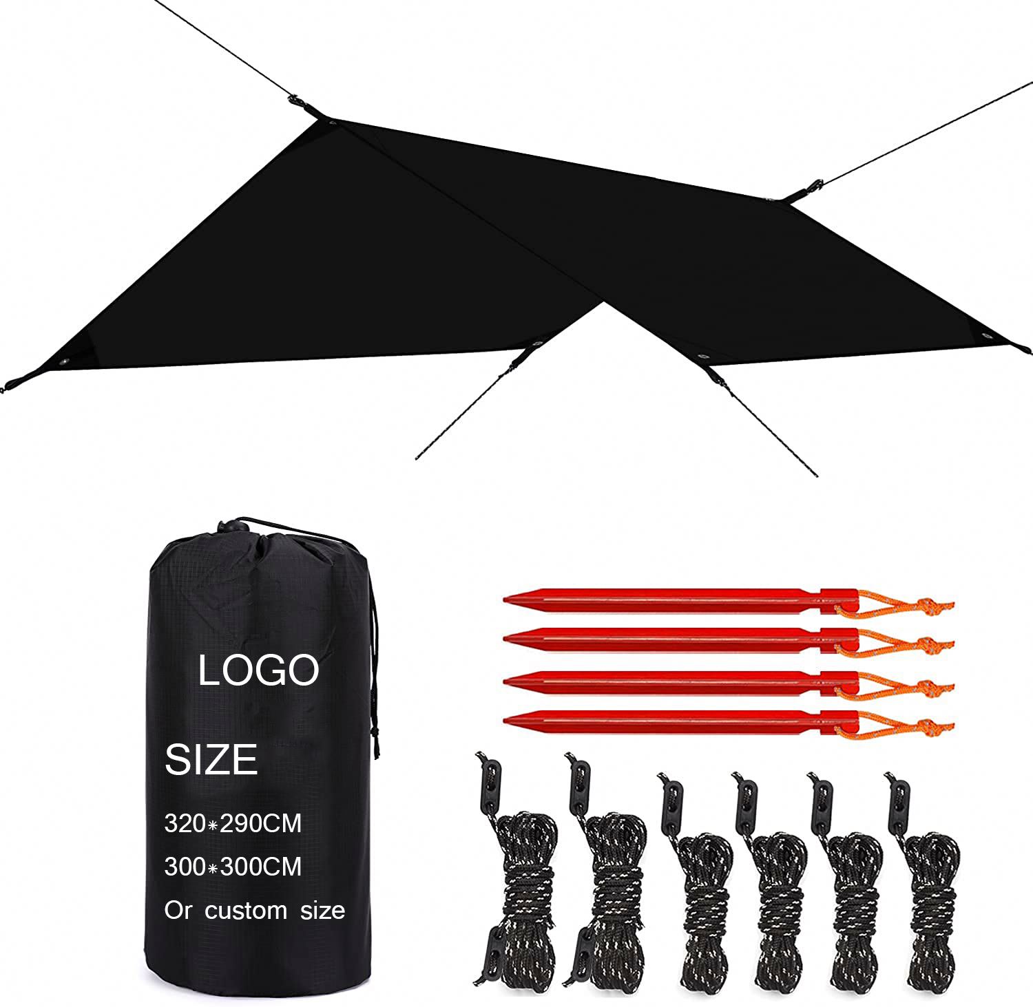Drop Shipping High Quality Outdoor Rainproof UV Protection Nylon Camping Hammock With Rain Fly Tarp