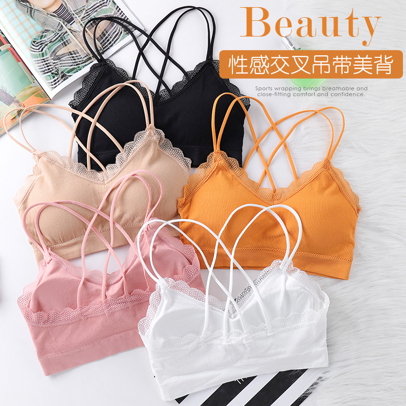 New arrivals women sexy Lace top tank beautiful back belt bra underwear lady suspender belt vest