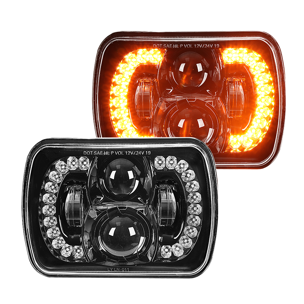 Высокое качество 5X7 дюймов 7X6 "Halo LED фар прямоугольный светодиодные фары для Jeep Wrangler YJ XJ Toyota GMC грузовики H6054 H5054 H6054LL