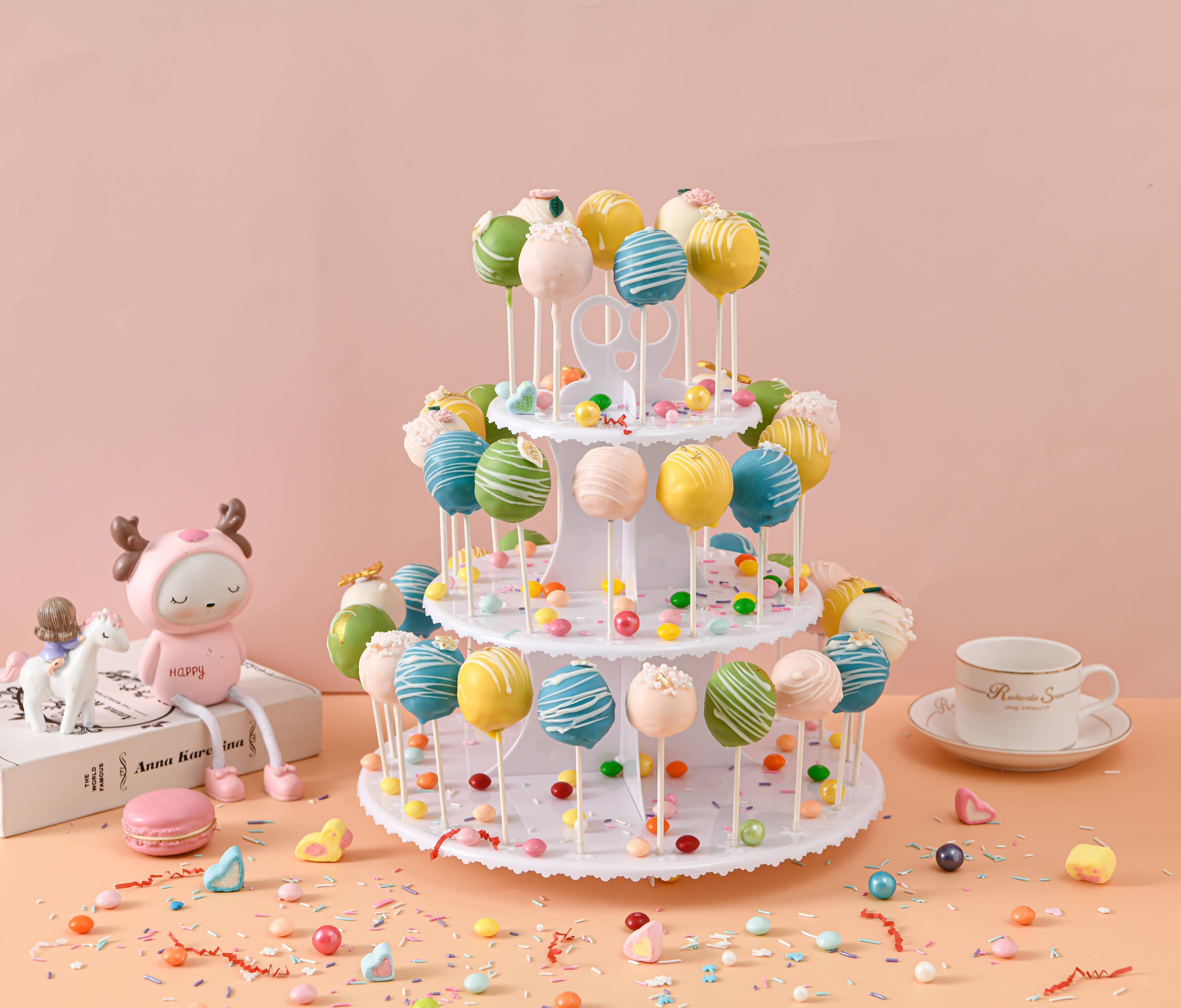 plastic wholesale fancy cake stand popcake stand disassemble