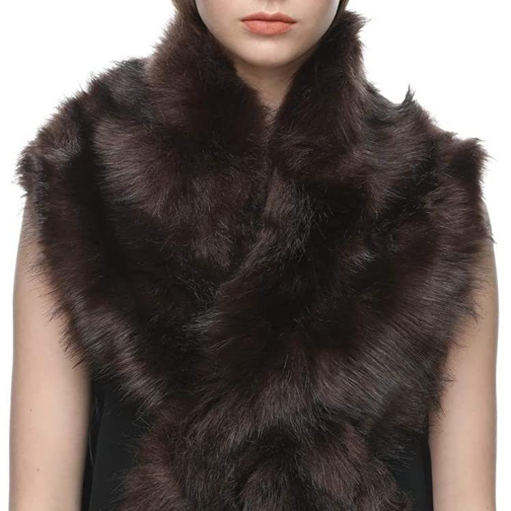 Extra Large Women's Faux Fur Collar for Winter Coat