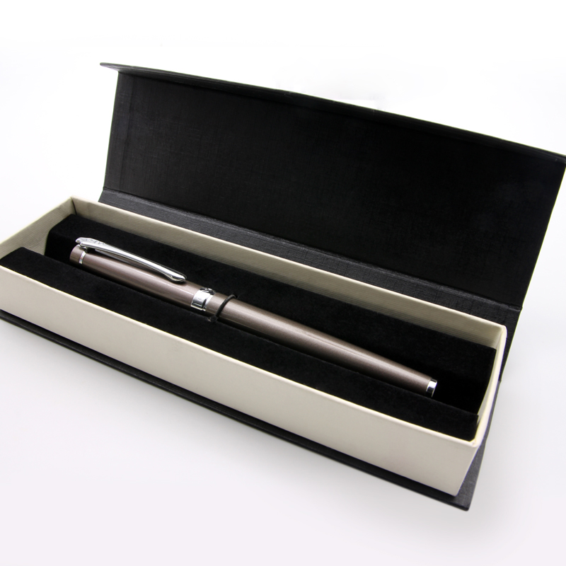 Lingmo Hot Selling Metal Roller Promotional Pen Grey Custom Logo Rollerball Pens