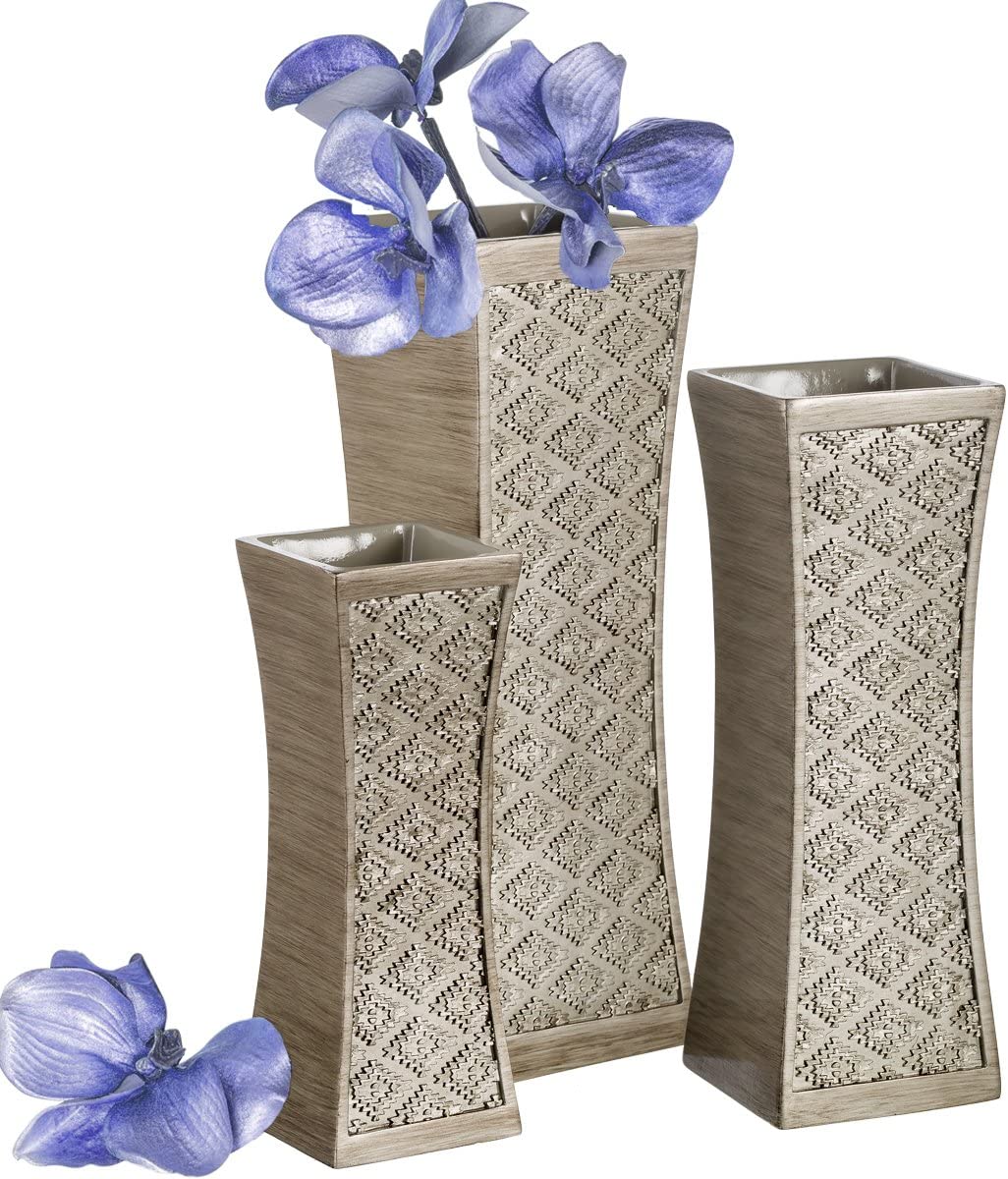 Decorative Vase Durable Resin Flower Vase set Rustic Decorated Dining Table Centerpiece Vases