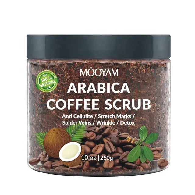 Low Price Custom Private Label Natural Organic Body Skin Care Whitening Detox Exfoliating Arabica Coffee Body Scrub