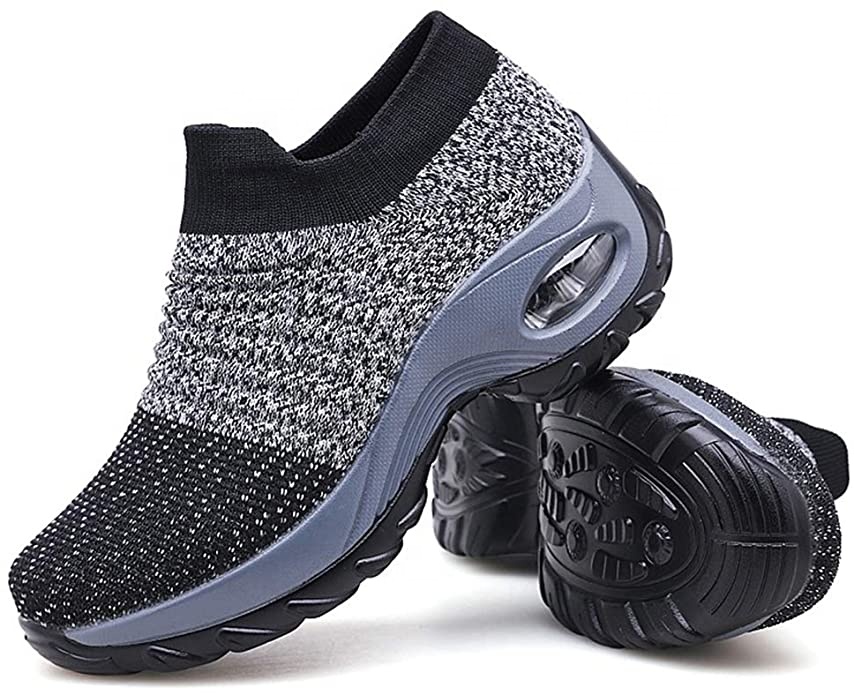VIVAY Women's Walking Shoes Sock Sneakers-Mesh Slip On Air Cushion Lady Girls Modern Jazz Dance Easy Shoes Platform Loafers